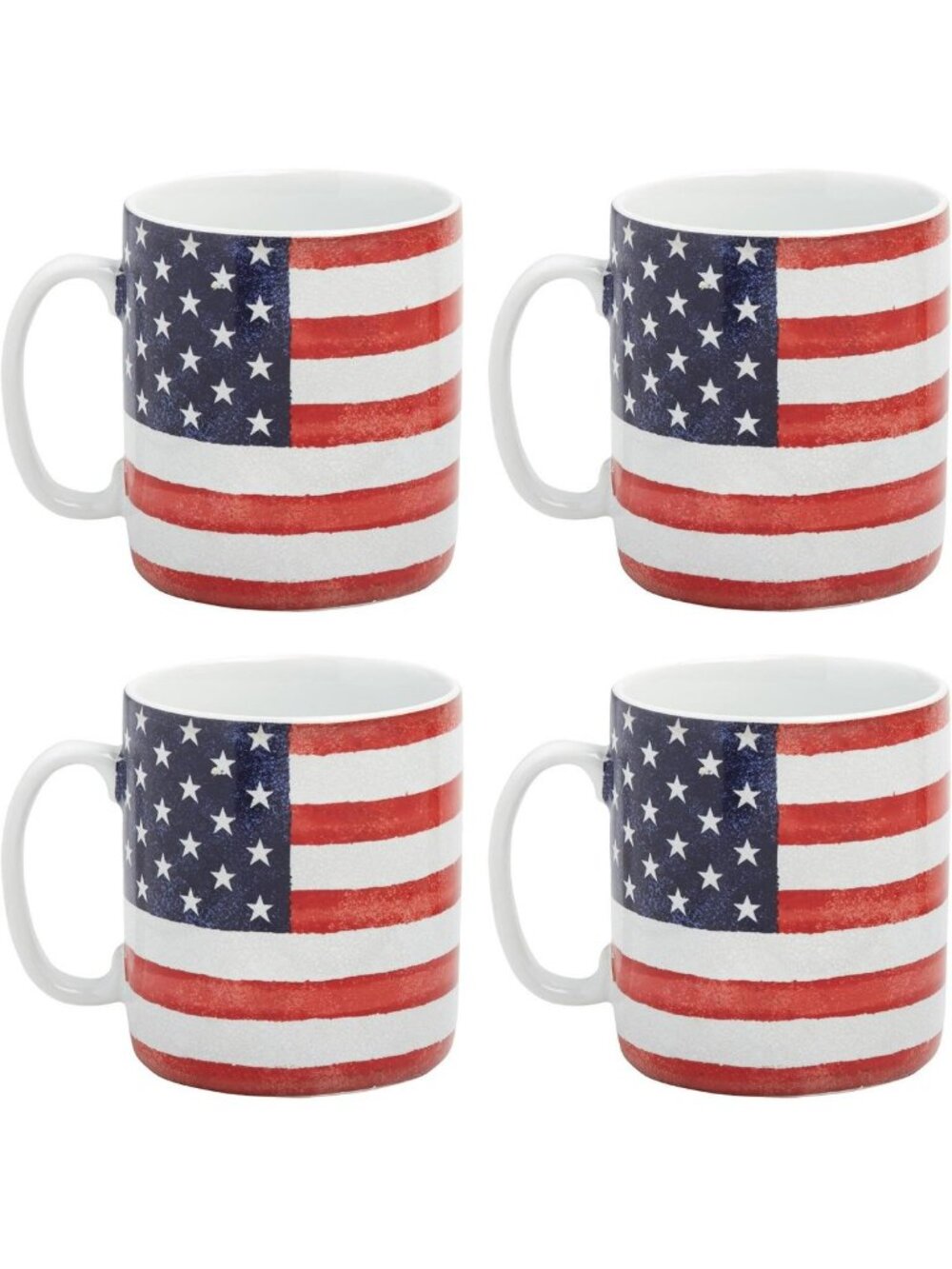 Set of 4 Jumbo 24 oz. USA Old Glory Mugs - Perfect for Coffee & Tea Lovers!